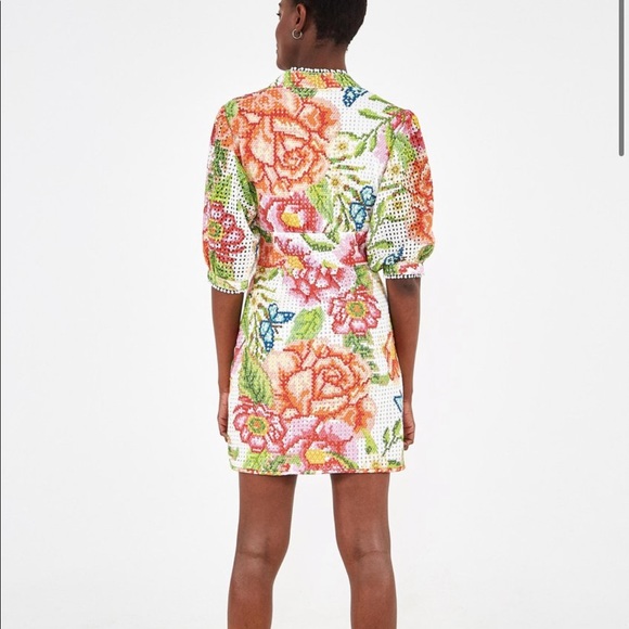 Farm Rio Vintage Floral Eyelet Mini Dress - Picture 2 of 8